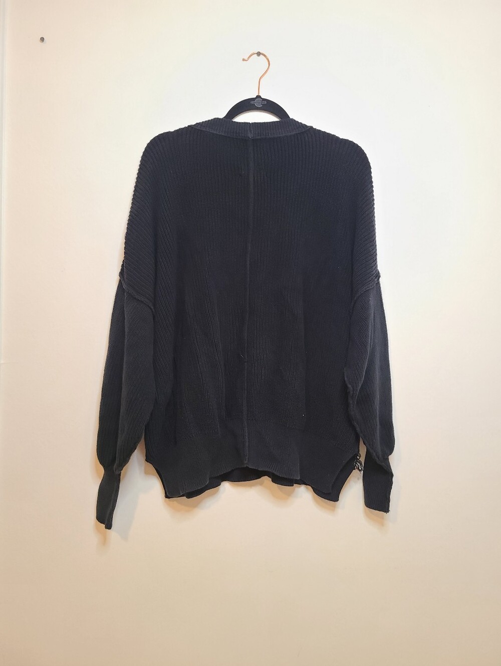 Aerie Cotton Oversized Black Cable Knit Sweater Size M - Picture 6 of 9